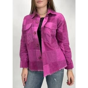 Ivy Jane Patch Corduroy Jacket in Berry Pink Size Small Spring